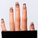 Faux ongles press-on brun pailleté – Latte Noisette | Kazinails