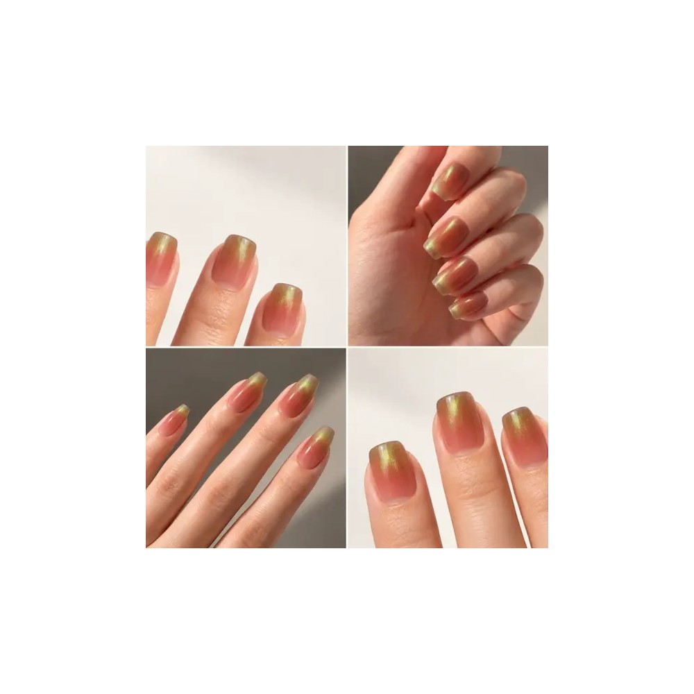 Bobo — Press-on nails œil-de-chat rose thé | Kazinails