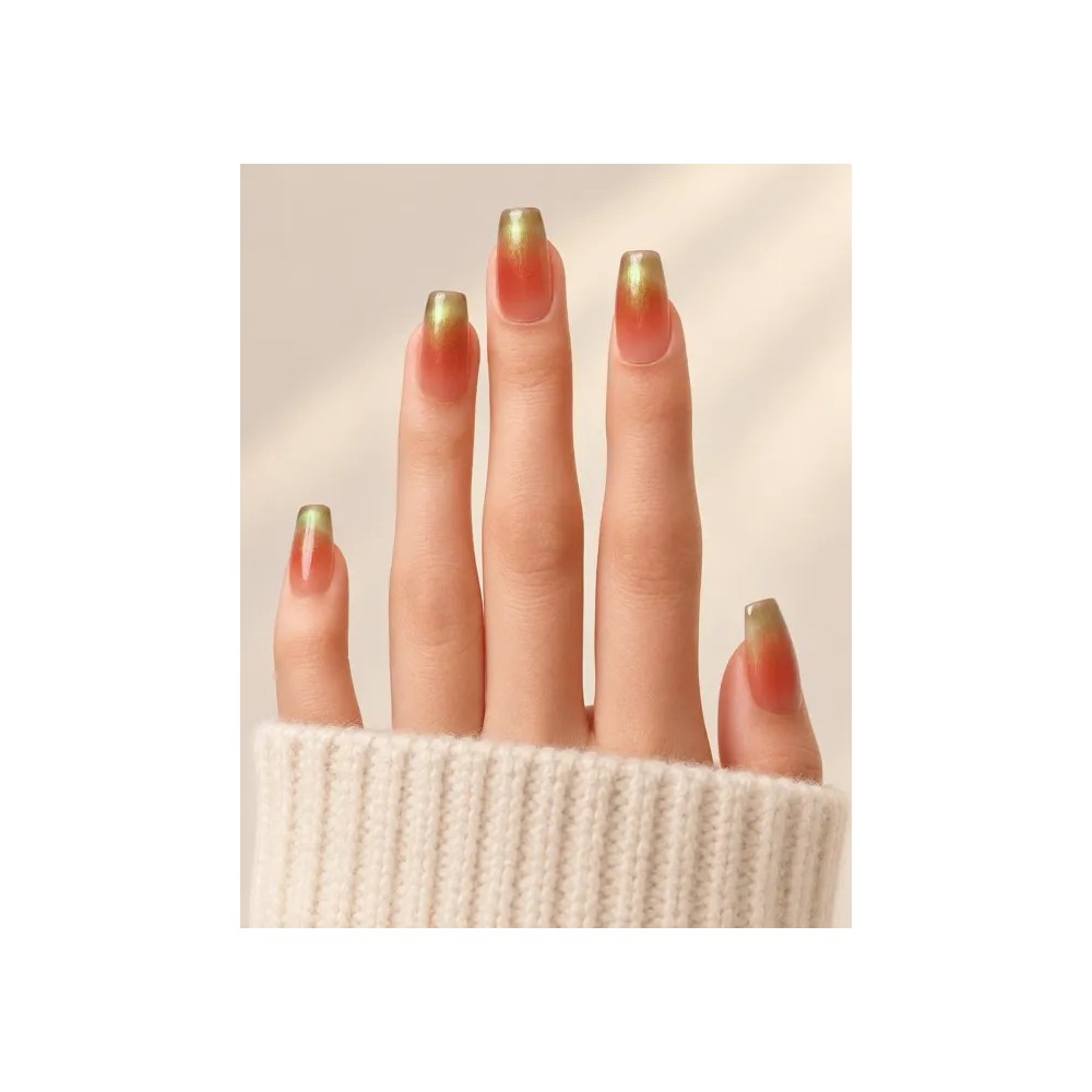 Bobo — Press-on nails œil-de-chat rose thé | Kazinails