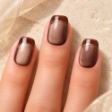 Gold Finger – Press-on nails French chocolat doré | Kazinails