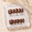 Gold Finger – Press-on nails French chocolat doré | Kazinails