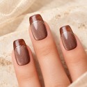 Gold Finger – Press-on nails French chocolat doré | Kazinails