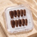 Gold Finger – Press-on nails French chocolat doré | Kazinails