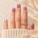 Galaxy – Press-on nails mauve et paillettes irisées | Kazinails