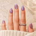 Galaxy – Press-on nails mauve et paillettes irisées | Kazinails