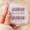 Galaxy – Press-on nails mauve et paillettes irisées | Kazinails