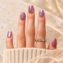 Galaxy – Press-on nails mauve et paillettes irisées | Kazinails