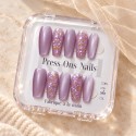 Galaxy – Press-on nails mauve et paillettes irisées | Kazinails