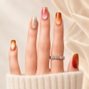 Skittles – Press-on nails cat eye caramel et corail | Kazinails