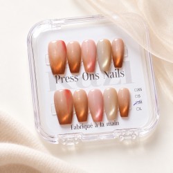Skittles Ballerine Long — cat eye caramel, corail et champagne, coffret de 10 capsules