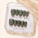 Jade – Faux ongles verts cat eye & French argentée | Kazinails