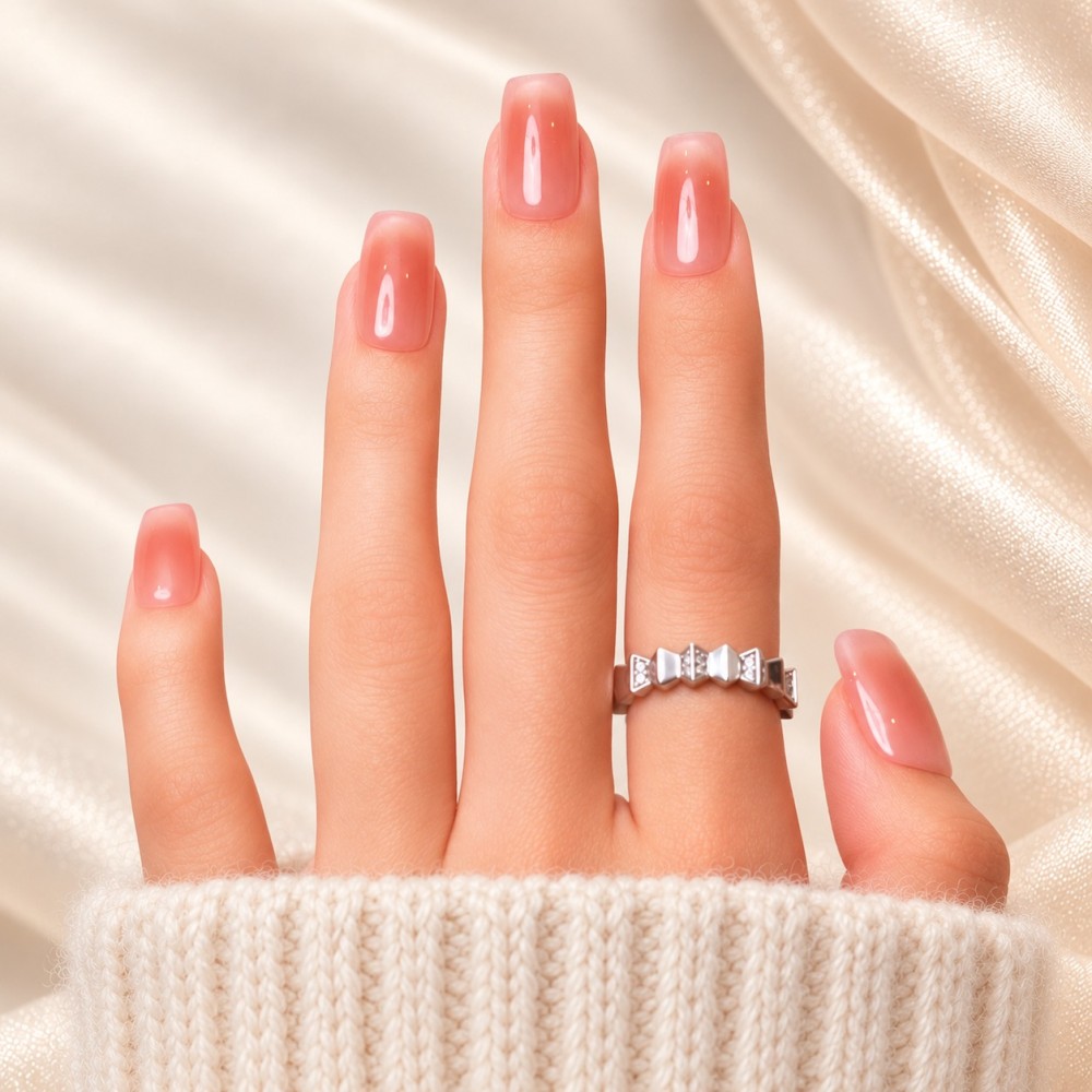 Faux ongles French cat eye rose – Pitaya | Kazinails