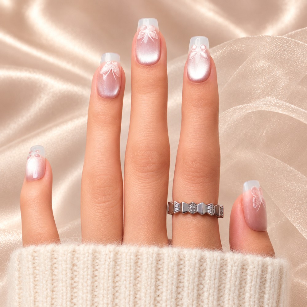 Faux Ongles Frozen Butterfly :  Qualité professionnelle à domicile.