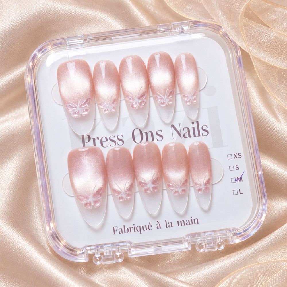 Faux Ongles Frozen Butterfly :  Qualité professionnelle à domicile.