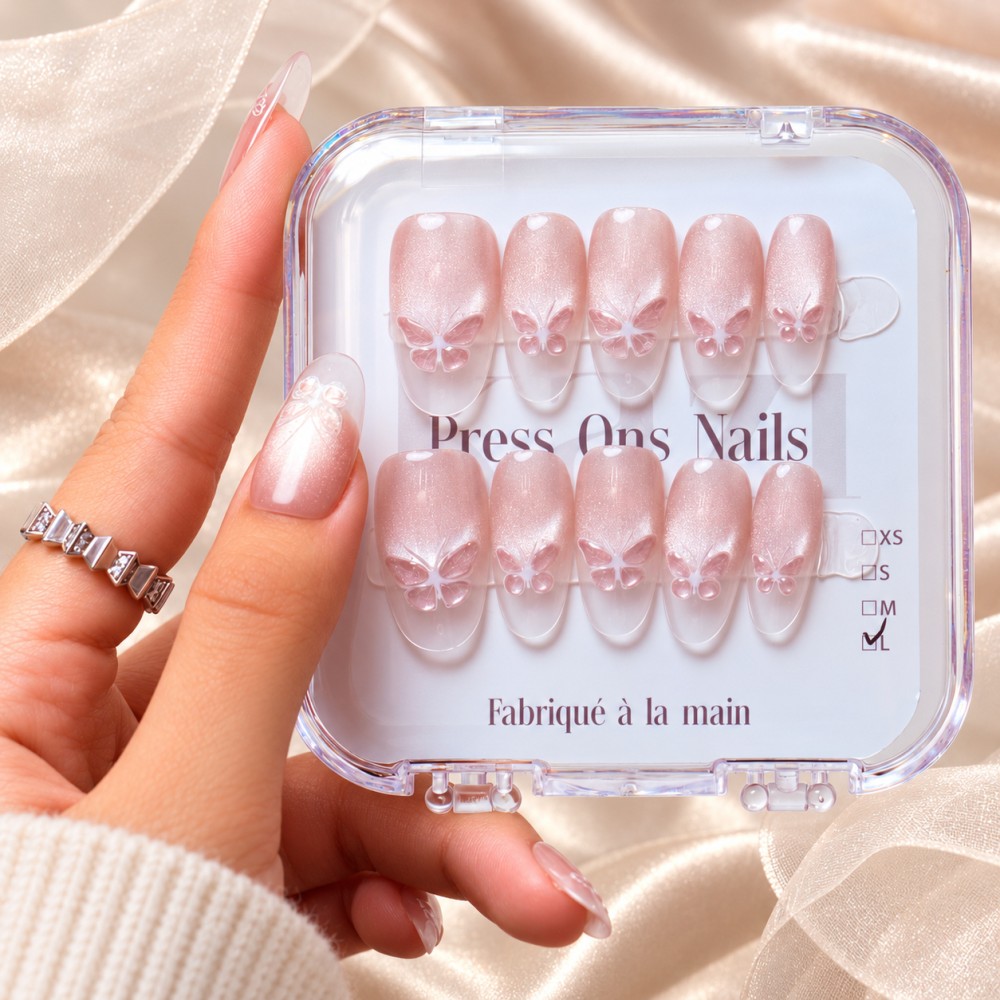 Faux Ongles Frozen Butterfly :  Qualité professionnelle à domicile.