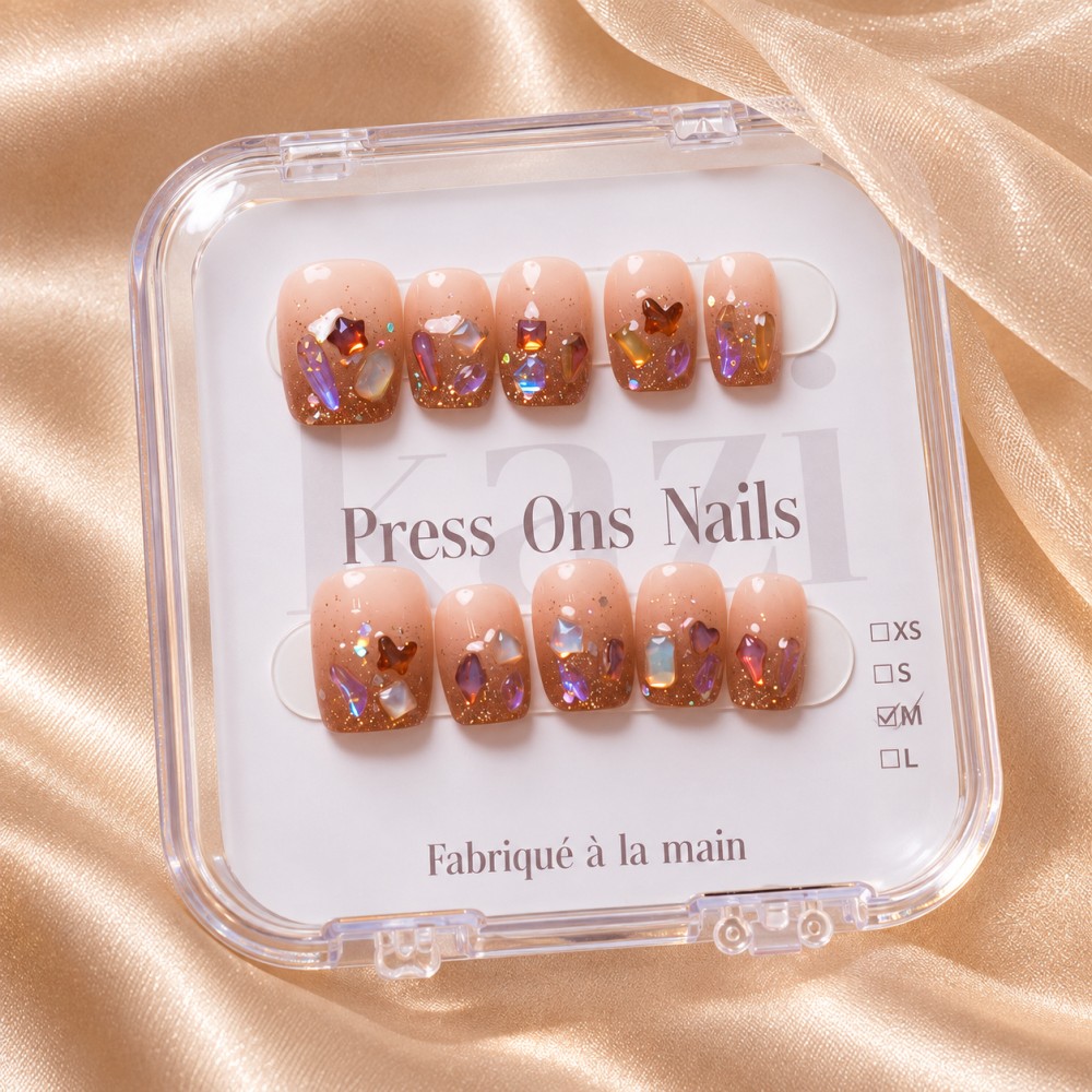 Faux Ongles Cannelle : Une manucure soignée, durable et réutilisable