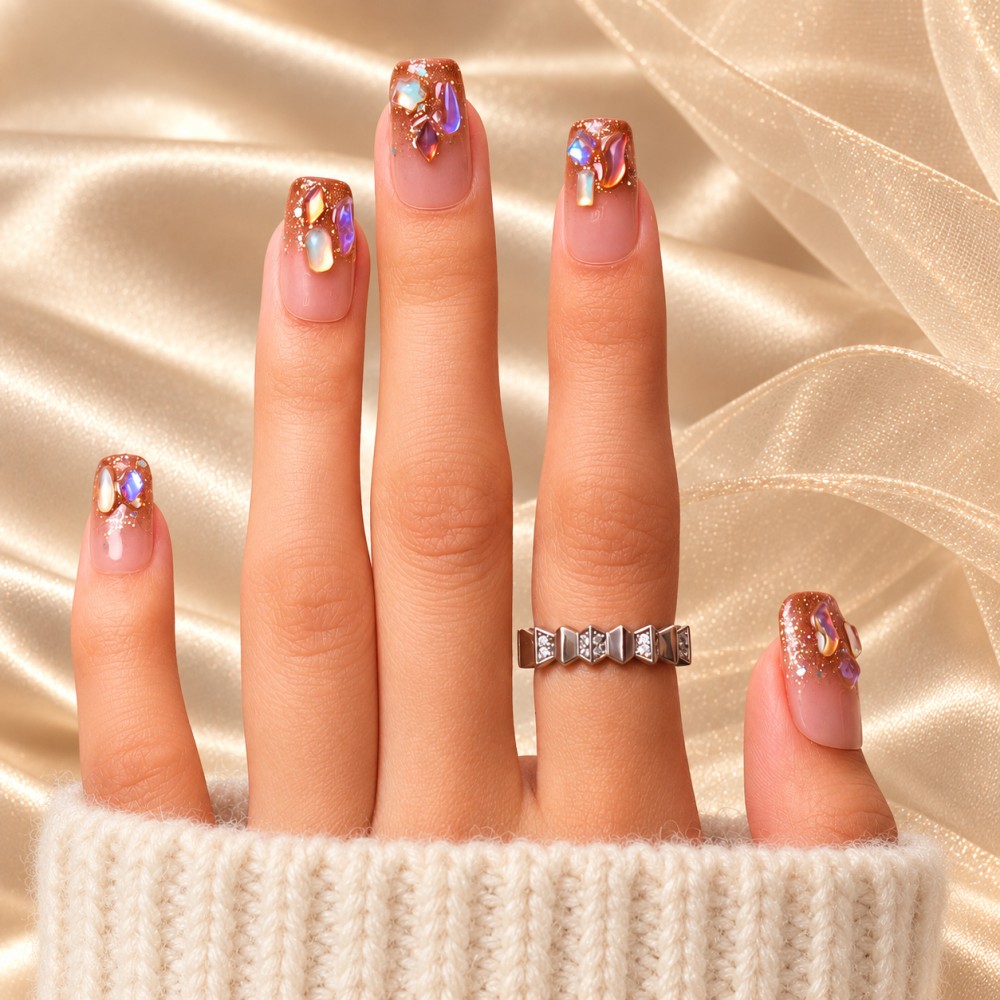 Faux Ongles Cannelle : Une manucure soignée, durable et réutilisable