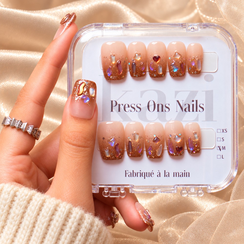 Faux Ongles Cannelle : Une manucure soignée, durable et réutilisable