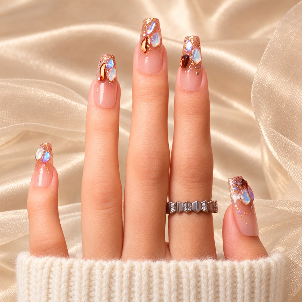 Faux Ongles Cannelle : Une manucure soignée, durable et réutilisable