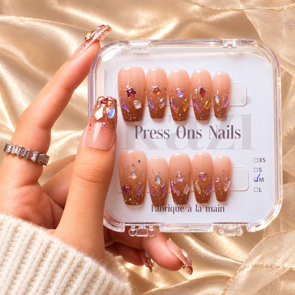 Faux Ongles Cannelle : Une manucure soignée, durable et réutilisable