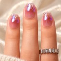 Kazinails | Faux Ongles Bubble Heart: Dégradé Rouge, Brillance & Élégance