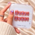 Kazinails | Faux Ongles Bubble Heart: Dégradé Rouge, Brillance & Élégance