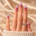 Kazinails | Faux Ongles Bubble Heart: Dégradé Rouge, Brillance & Élégance