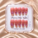 Kazinails | Faux Ongles Bubble Heart: Dégradé Rouge, Brillance & Élégance