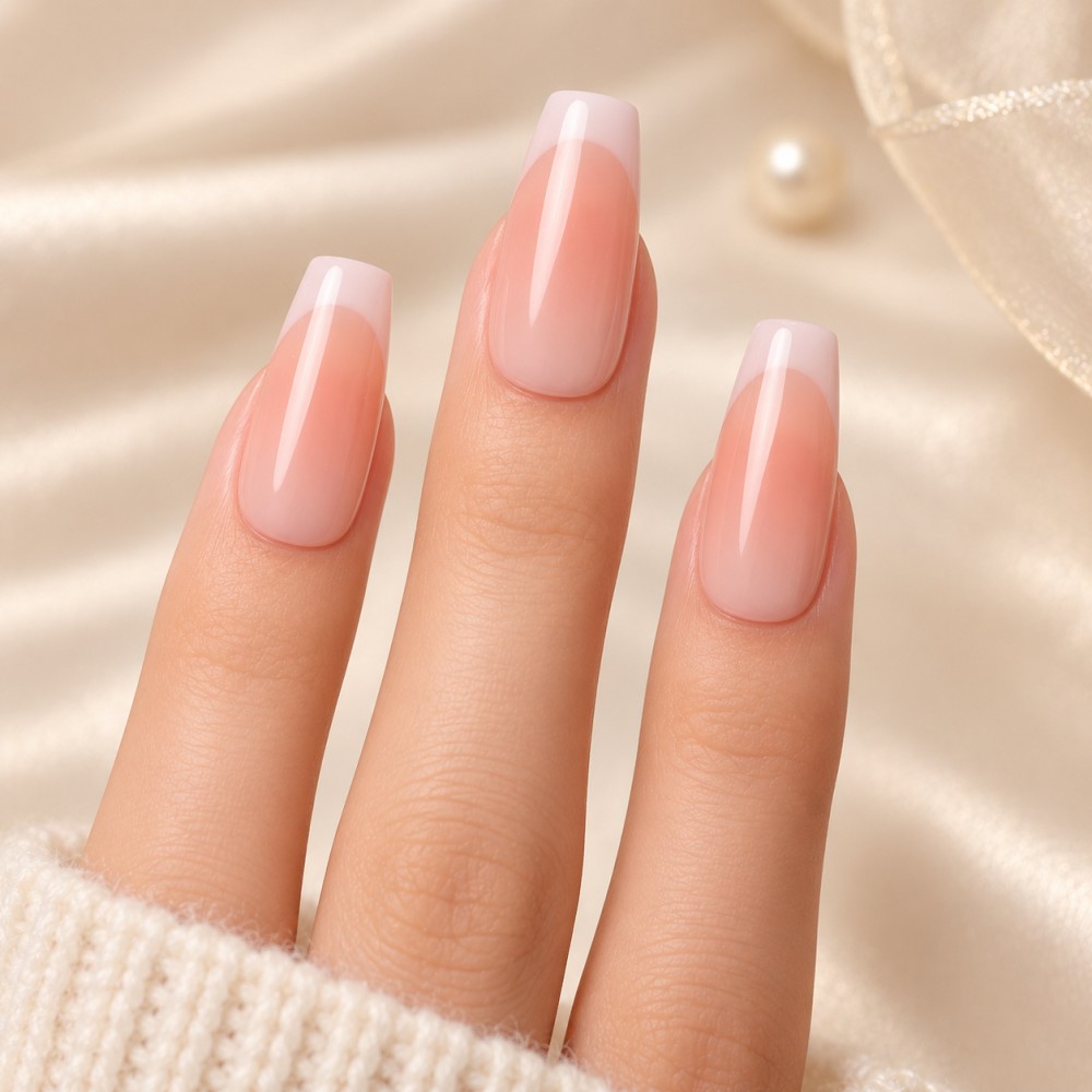 Faux Ongles Milky French |  Press on nails | Garantie Satisfaction