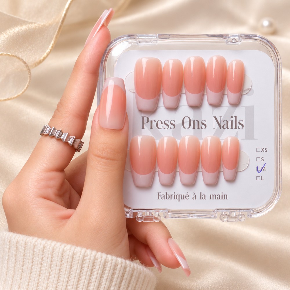 Faux Ongles Milky French |  Press on nails | Garantie Satisfaction