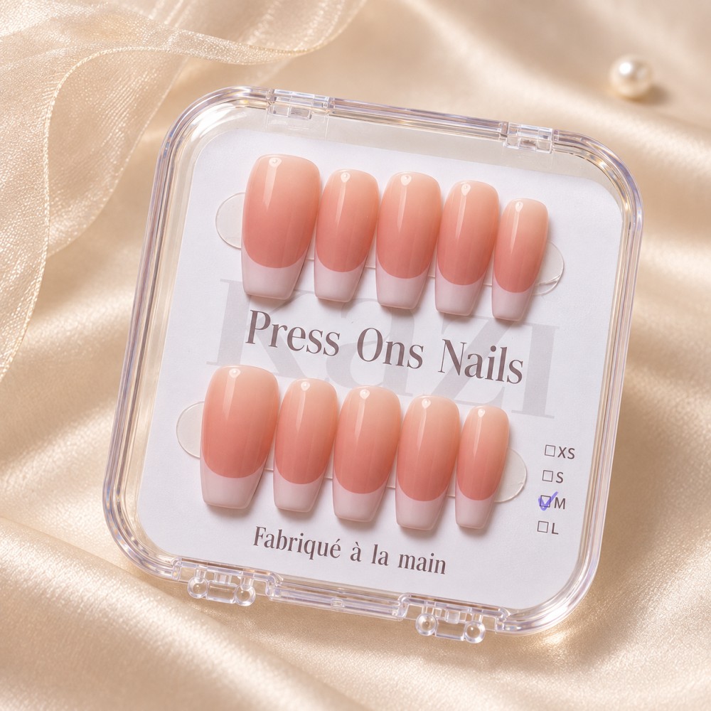 Faux Ongles Milky French |  Press on nails | Garantie Satisfaction