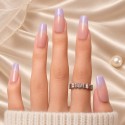 Faux Ongles Lucky Lavender: Lavande Pastel avec Design Minimaliste Moderne