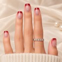 Faux Ongles Mon Louboutin : Pointe Rouge Audacieuse avec Accents Cristallins