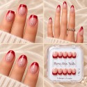 Faux Ongles Mon Louboutin : Pointe Rouge Audacieuse avec Accents Cristallins