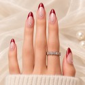 Faux Ongles Mon Louboutin : Pointe Rouge Audacieuse avec Accents Cristallins