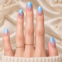 Faux Ongles Galerie Samsung | Élégance Bleutée avec Strass