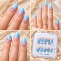Faux Ongles Galerie Samsung | Élégance Bleutée avec Strass