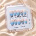 Faux Ongles Galerie Samsung | Élégance Bleutée avec Strass