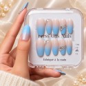 Faux Ongles Galerie Samsung | Élégance Bleutée avec Strass