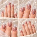 "Glaze" False Nails – Elegant Crystal Shine for Sophisticated Manicures