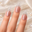 "Glaze" False Nails – Elegant Crystal Shine for Sophisticated Manicures