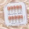 "Glaze" False Nails – Elegant Crystal Shine for Sophisticated Manicures
