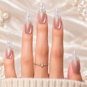 "Glaze" False Nails – Elegant Crystal Shine for Sophisticated Manicures