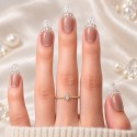 "Glaze" False Nails – Elegant Crystal Shine for Sophisticated Manicures