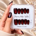 Faux ongles press-on cat eye rouge – Tulipe Noire | Kazinails