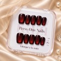 Faux ongles press-on cat eye rouge – Tulipe Noire | Kazinails