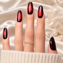 Faux ongles press-on cat eye rouge – Tulipe Noire | Kazinails