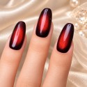 Faux ongles press-on cat eye rouge – Tulipe Noire | Kazinails