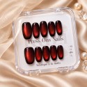 Faux ongles press-on cat eye rouge – Tulipe Noire | Kazinails