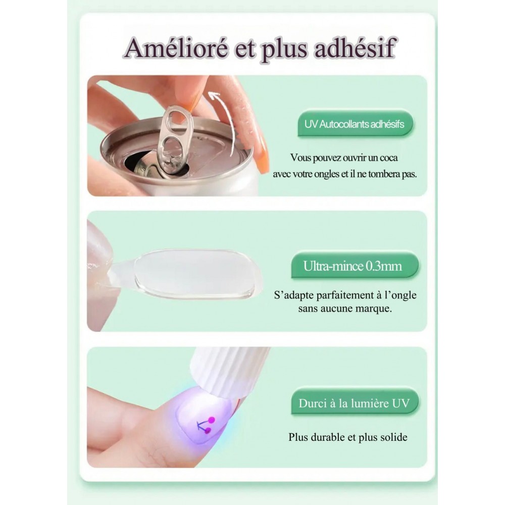 Press on nails Gel pad UV Adhesive Stickers  Kazinails